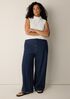 Cotton Stretch Denim Roomy Wide Trouser