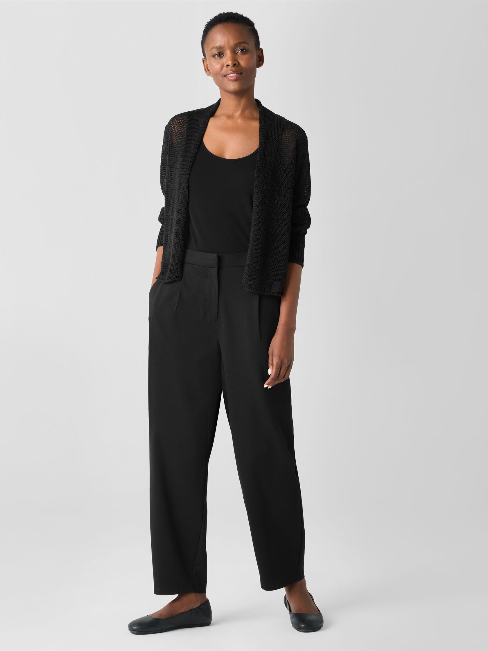 Organic Linen Cotton Cord Cropped Cardigan