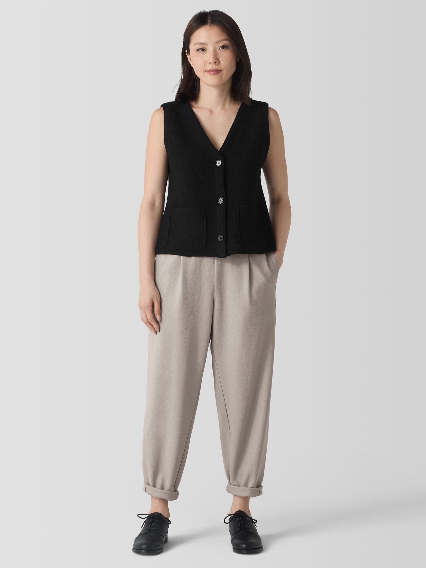 Felted Wool Jersey Lantern Pant in Regenerative Wool