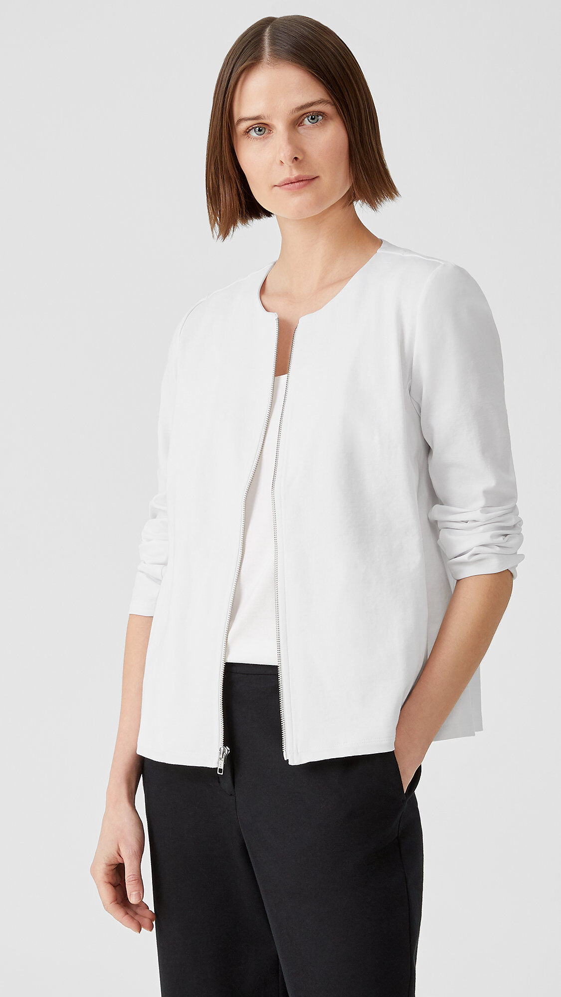 Eileen fisher deals zip front jacket