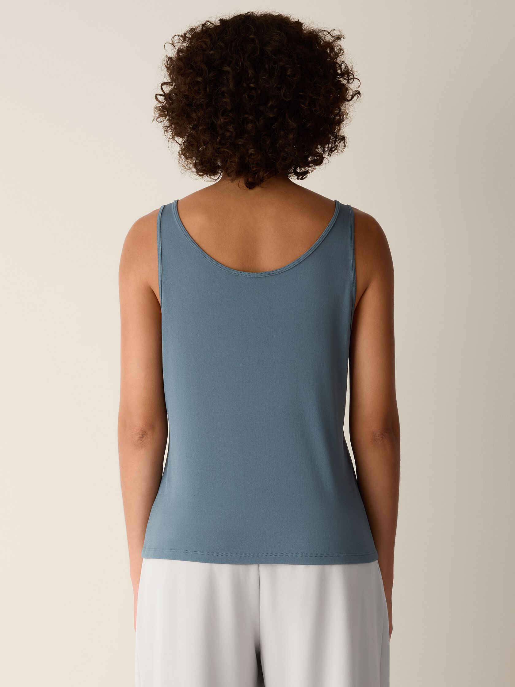 Stretch Silk Jersey Scoop Neck Tank