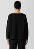 Doubleknit Organic Cotton Stripe Bateau Neck Top