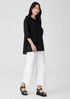 Organic Linen Cotton Slub Crew Neck Long Top