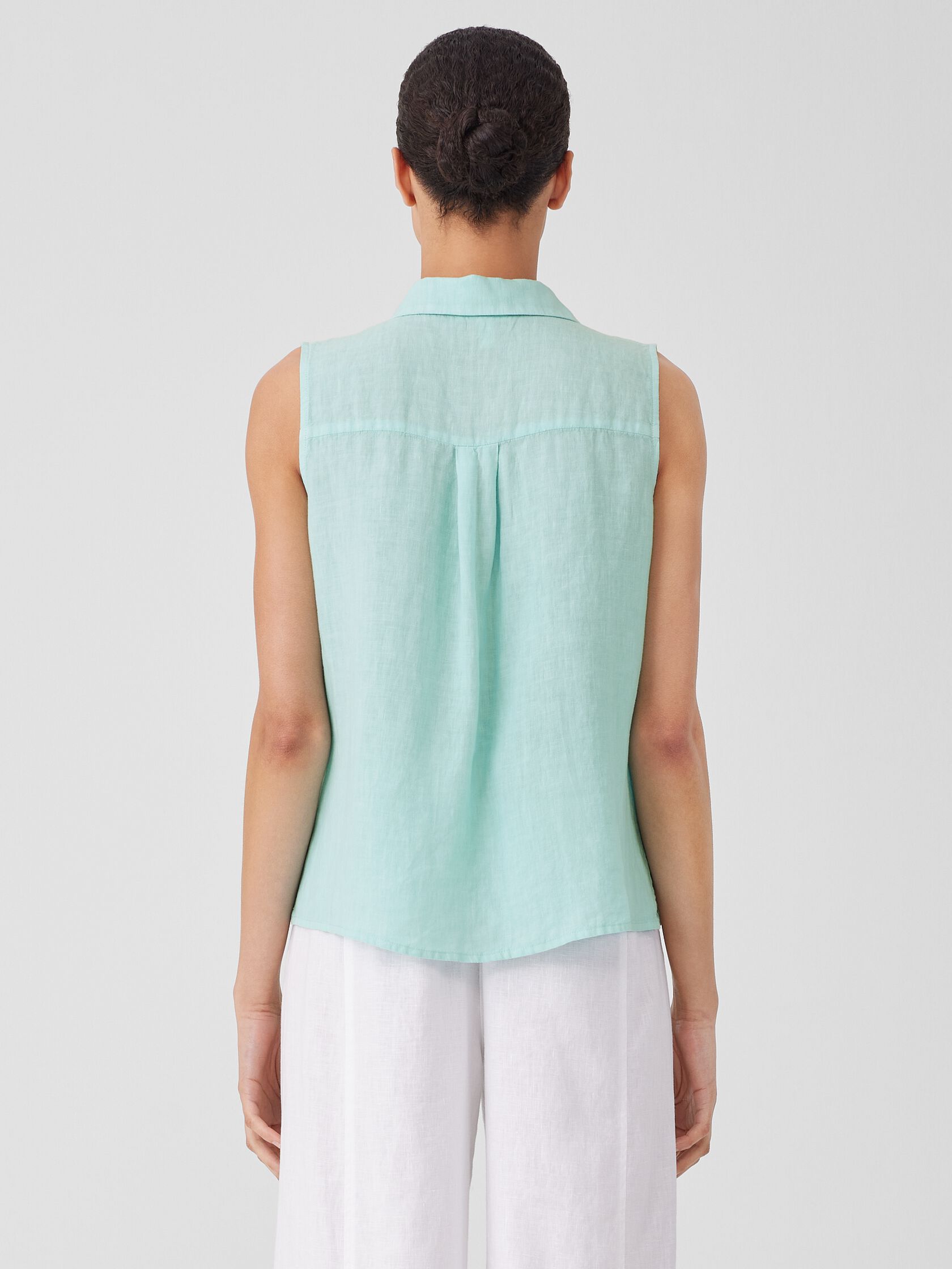 Garment-Dyed Handkerchief Linen Sleeveless Shirt