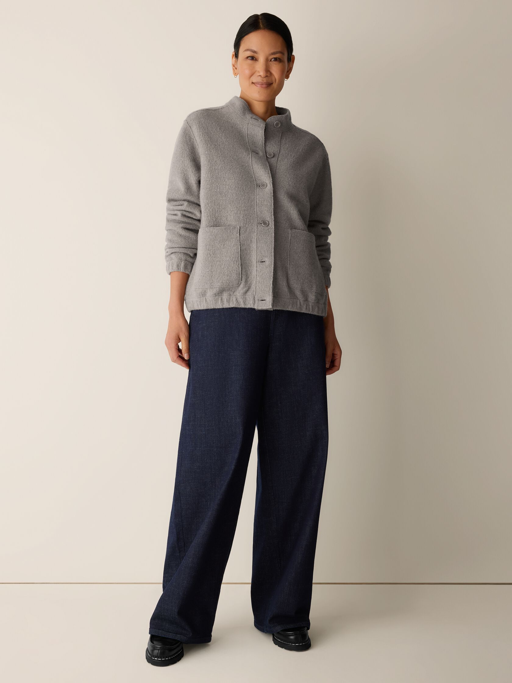 Lightweight Boiled Wool Flight Jacket in Regenerative Wool