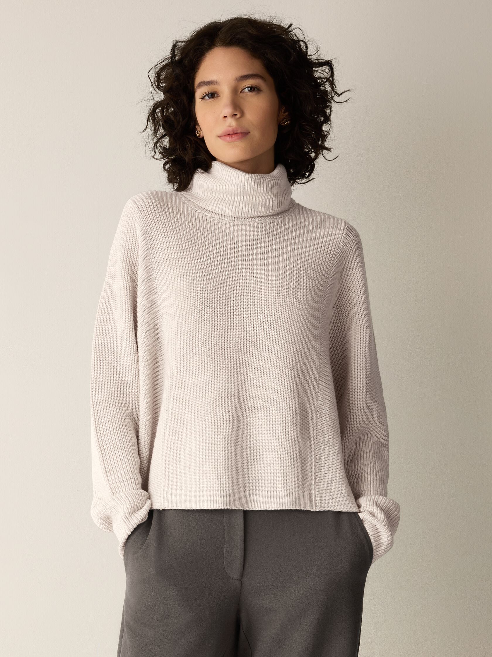 Italian Merino Turtleneck Top in Regenerative Wool