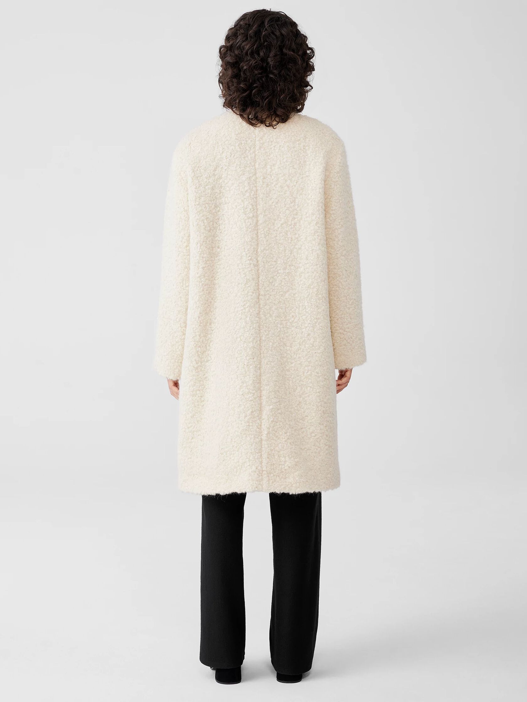 Alpaca Boucle Round Neck Coat