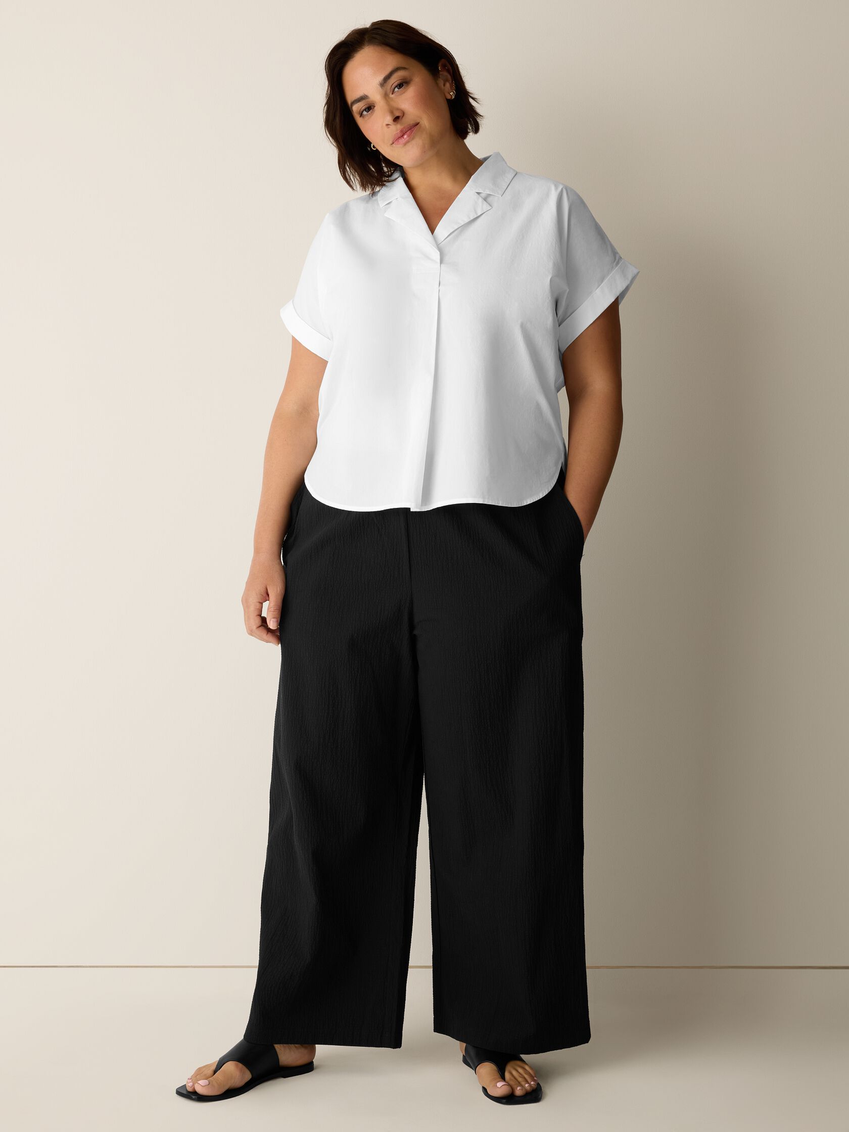 Organic Cotton Poplin Notch Collar Shirt