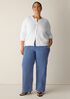 Cotton Stretch Denim Wide-Leg Trouser