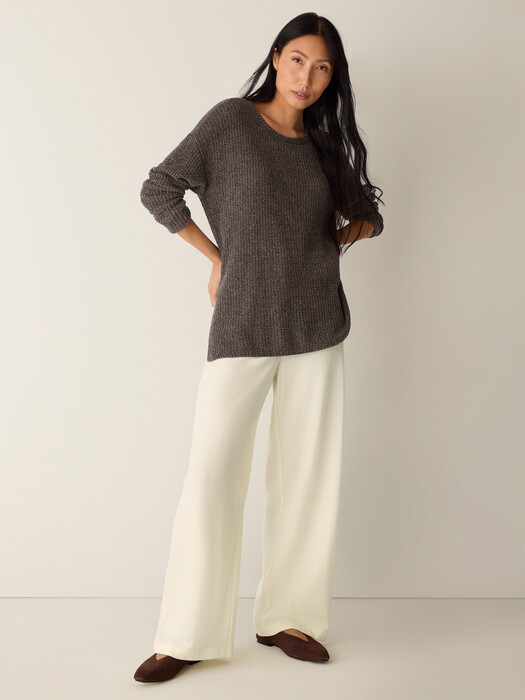 Chenille Blend Jewel Neck Top