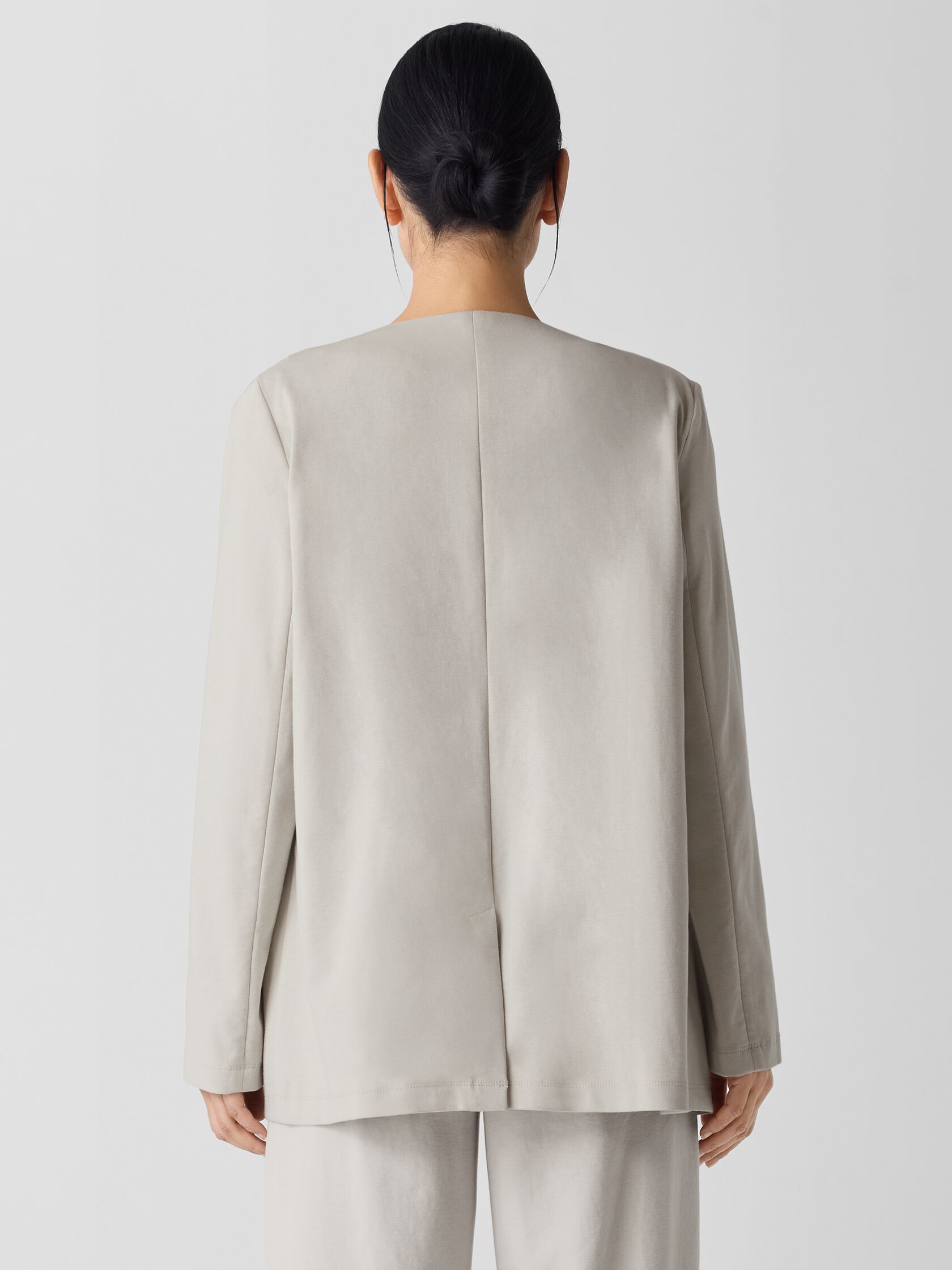 Cotton Blend Ponte V-Neck Blazer