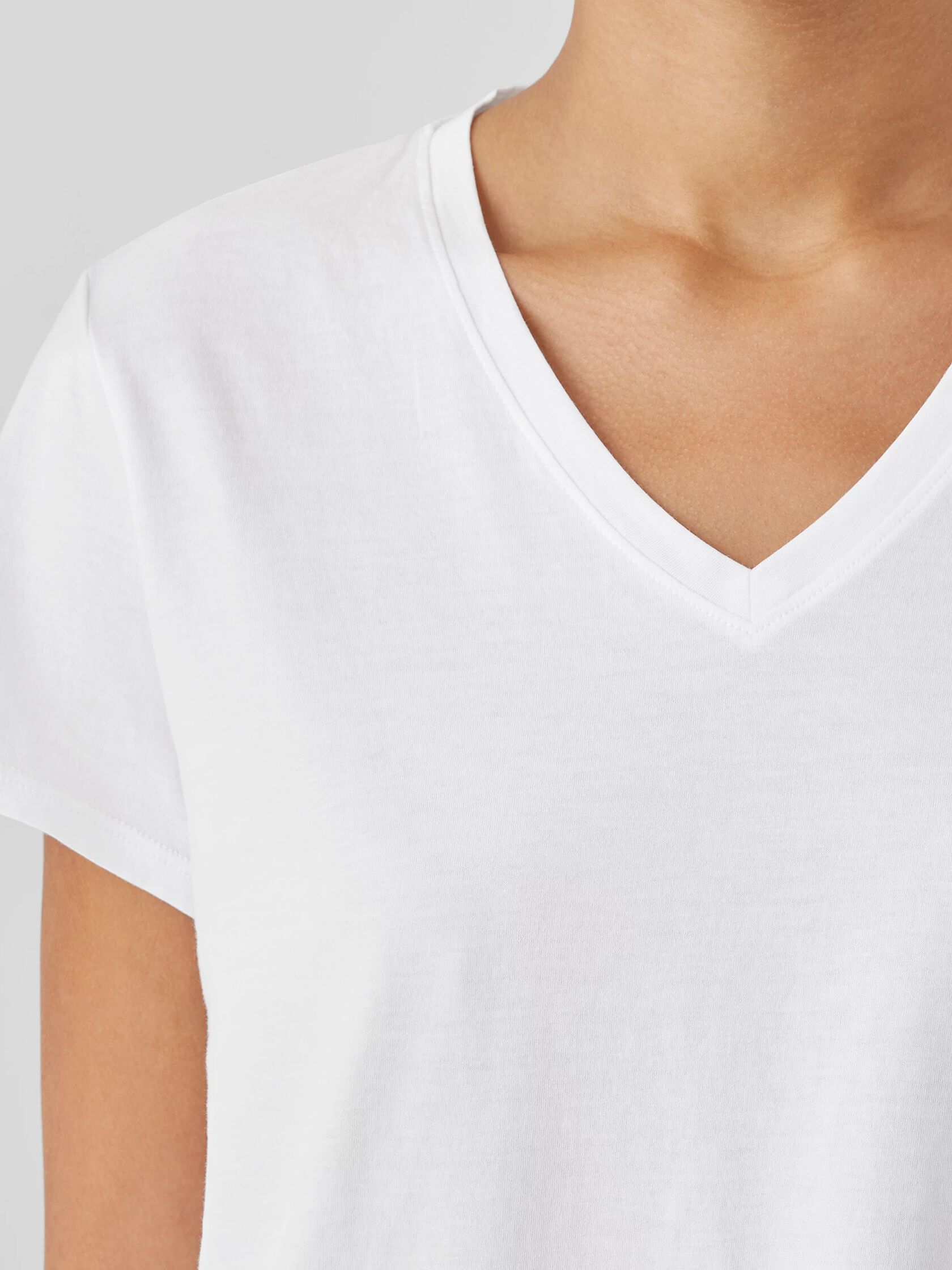 Organic Pima Cotton Jersey V-Neck Tee