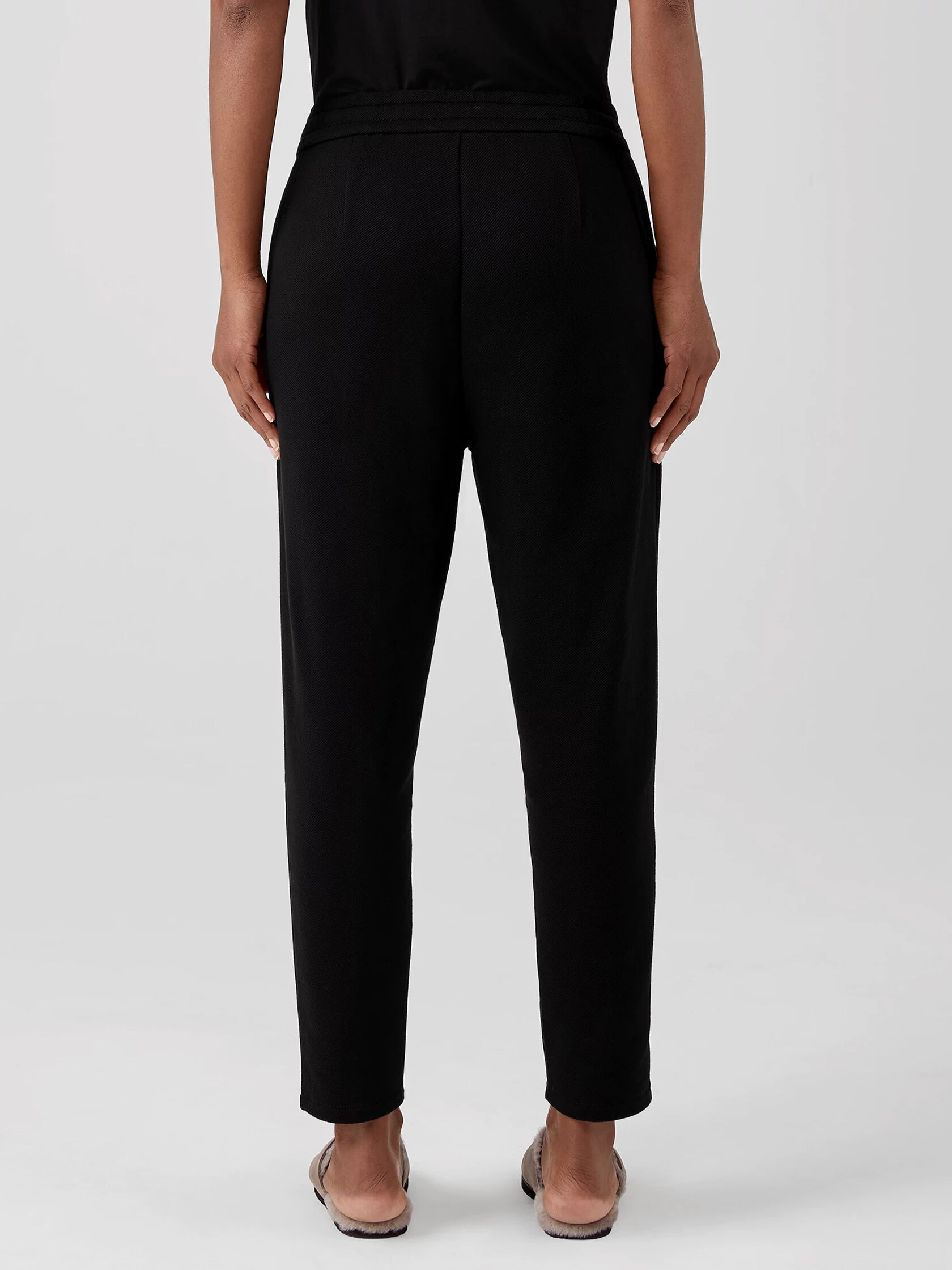 Organic Cotton Knit Twill Slouchy Ankle Pant