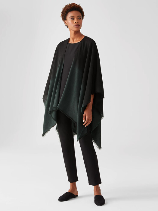 Silk Wool Ombre Poncho