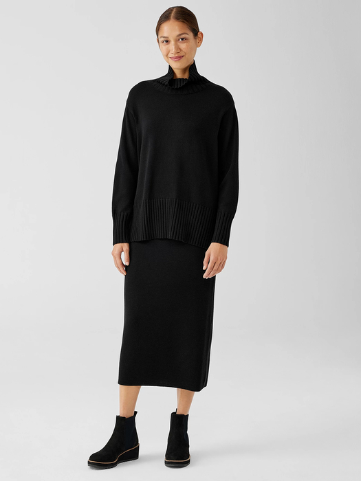 Merino Jersey Turtleneck in Regenerative Wool