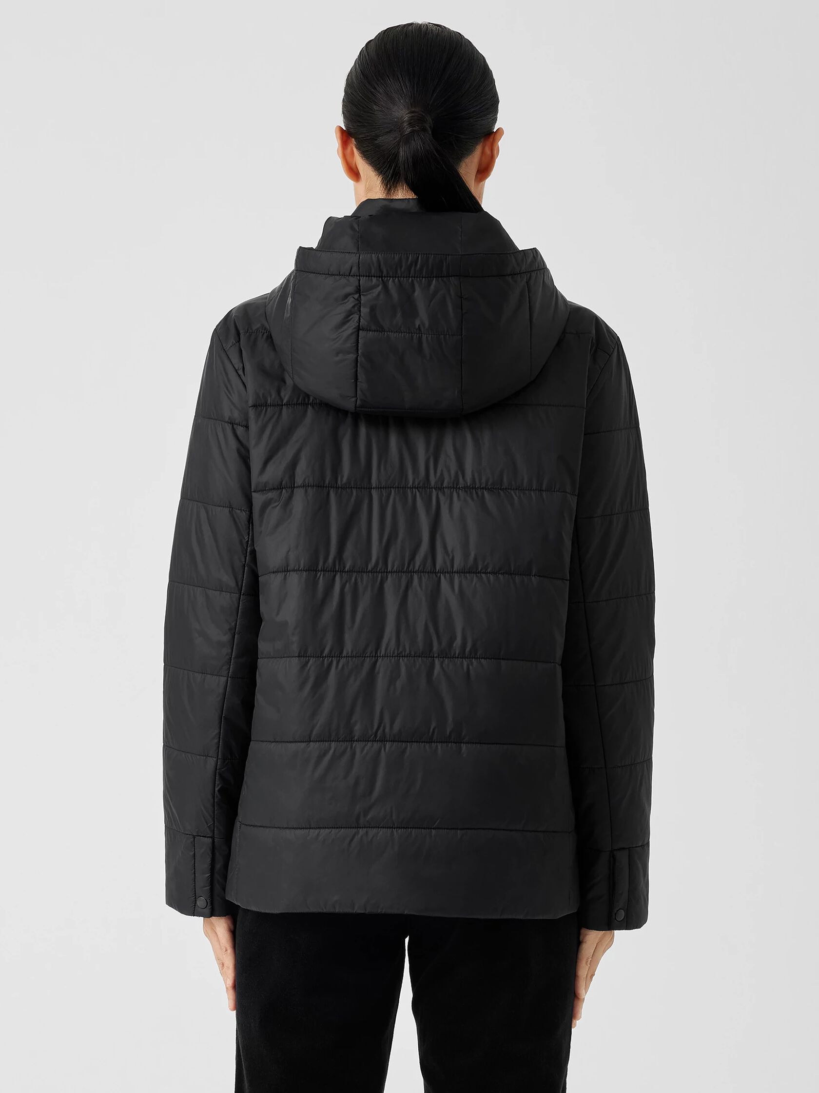 Eggshell Recycled Nylon Short Coat