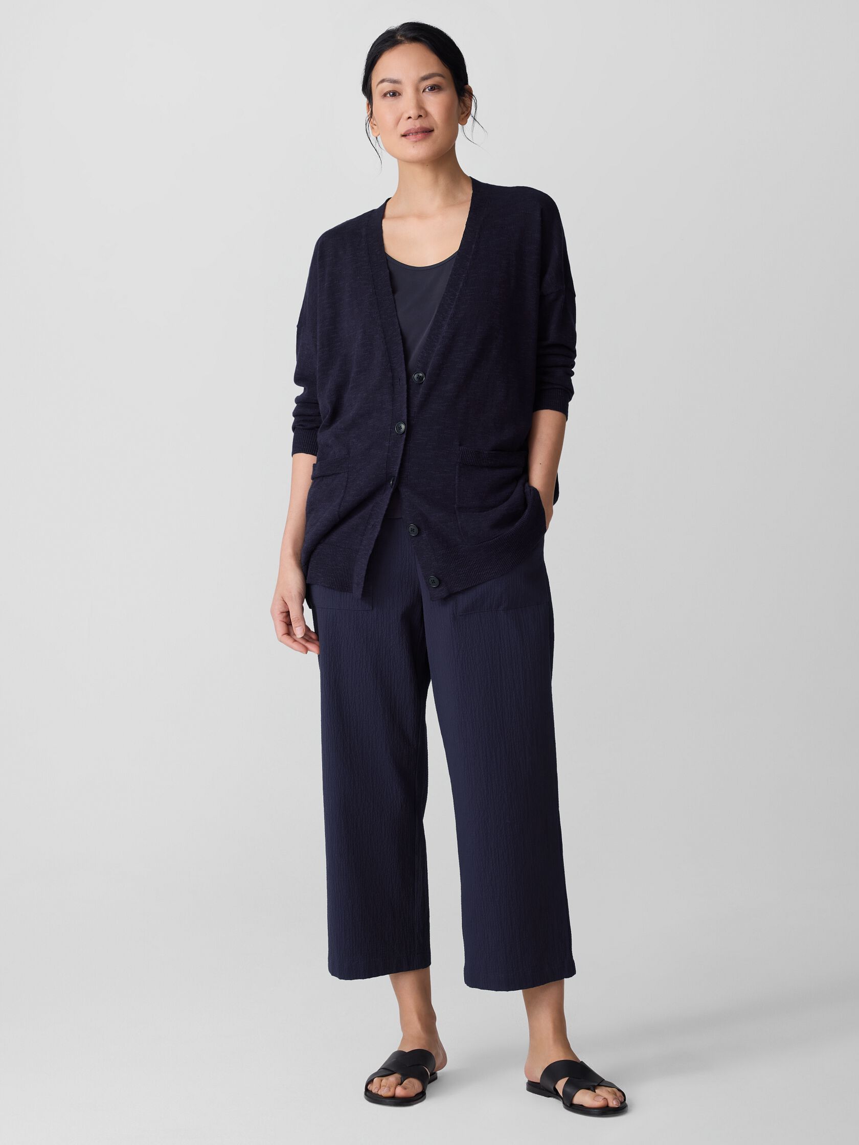Organic Linen Cotton Slub Cardigan