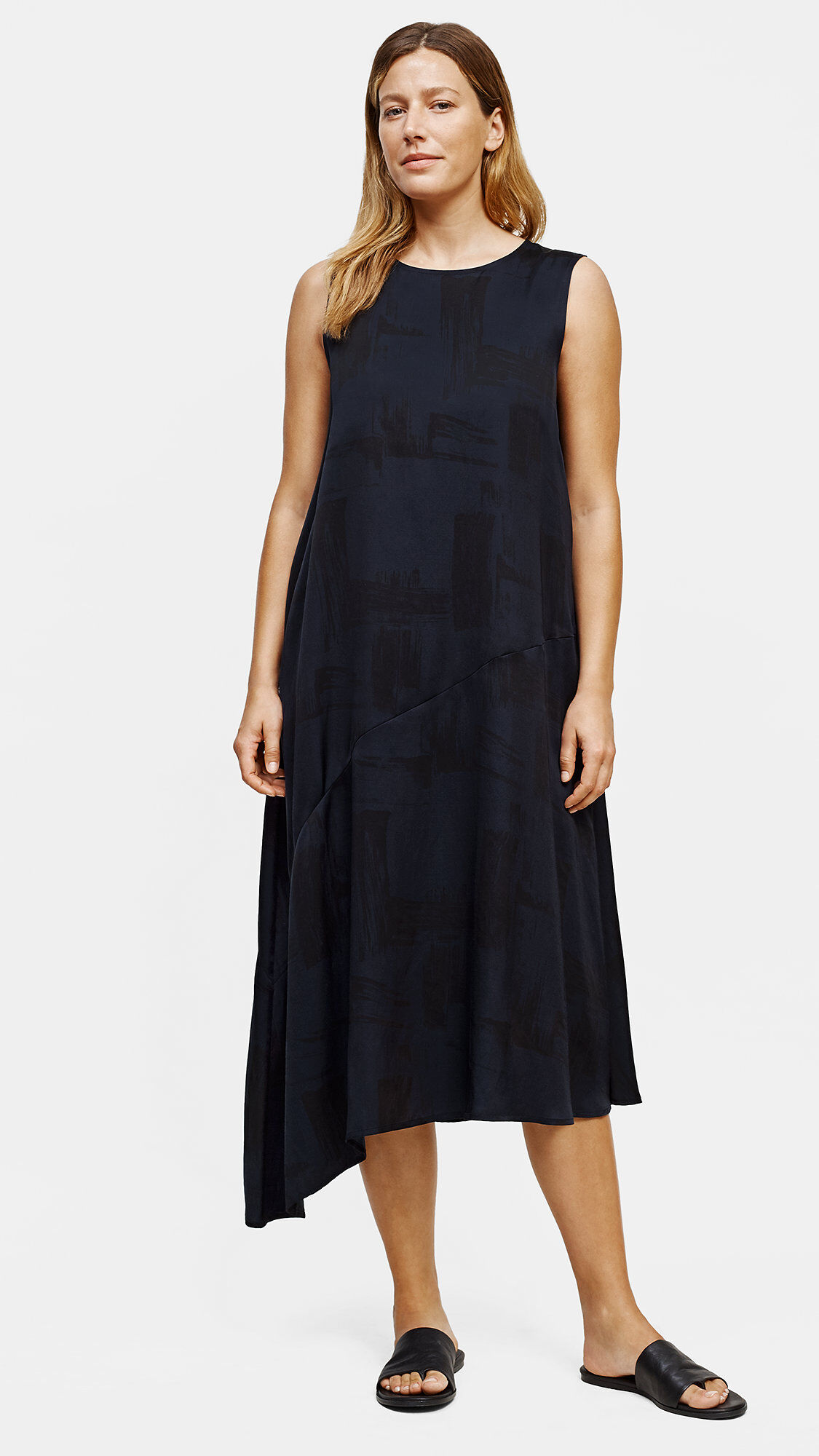 Eileen fisher black sleeveless dress best sale