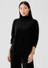 Cotton Velour Funnel Neck Box-Top