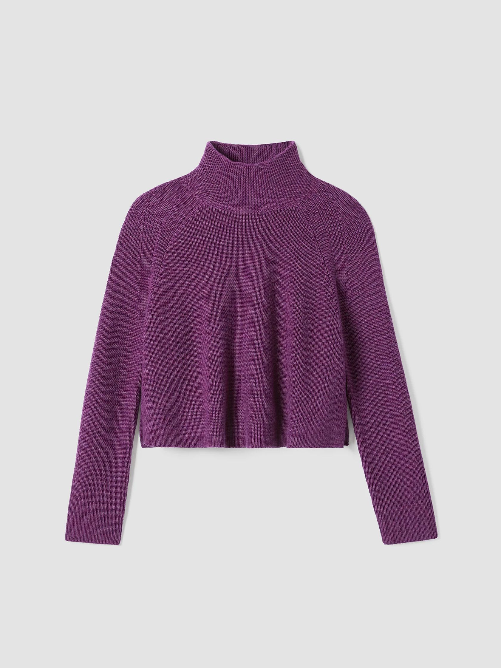 Merino Cropped Turtleneck Top in Regenerative Wool