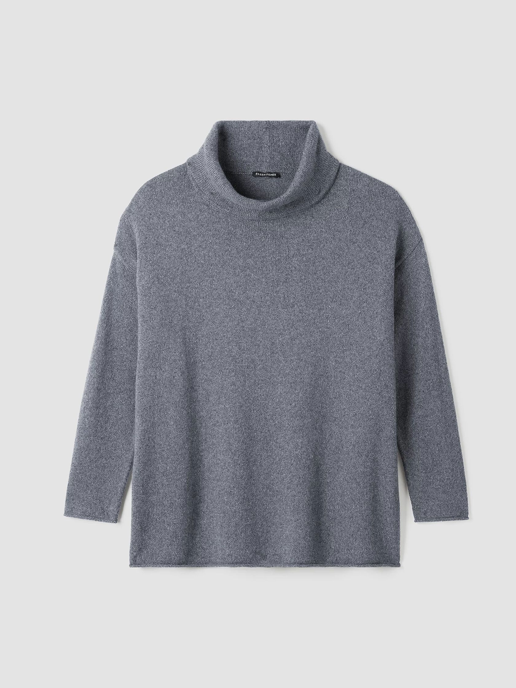 Cotton and Recycled Cashmere Turtleneck Long Top