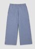 Organic Cotton Pucker Check Wide-Leg Pant