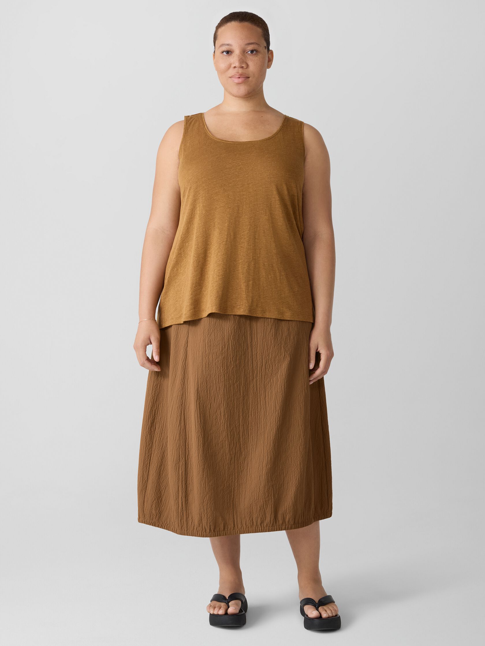 Organic Linen Jersey Scoop Neck Tank