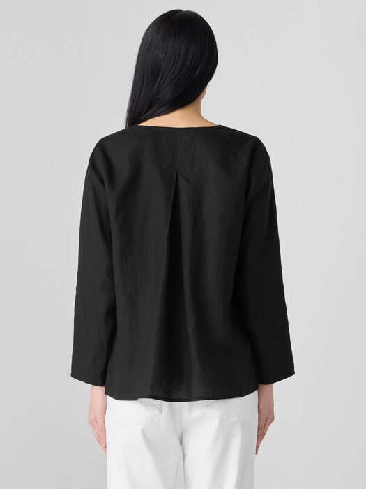 Organic Handkerchief Linen Round Neck Top
