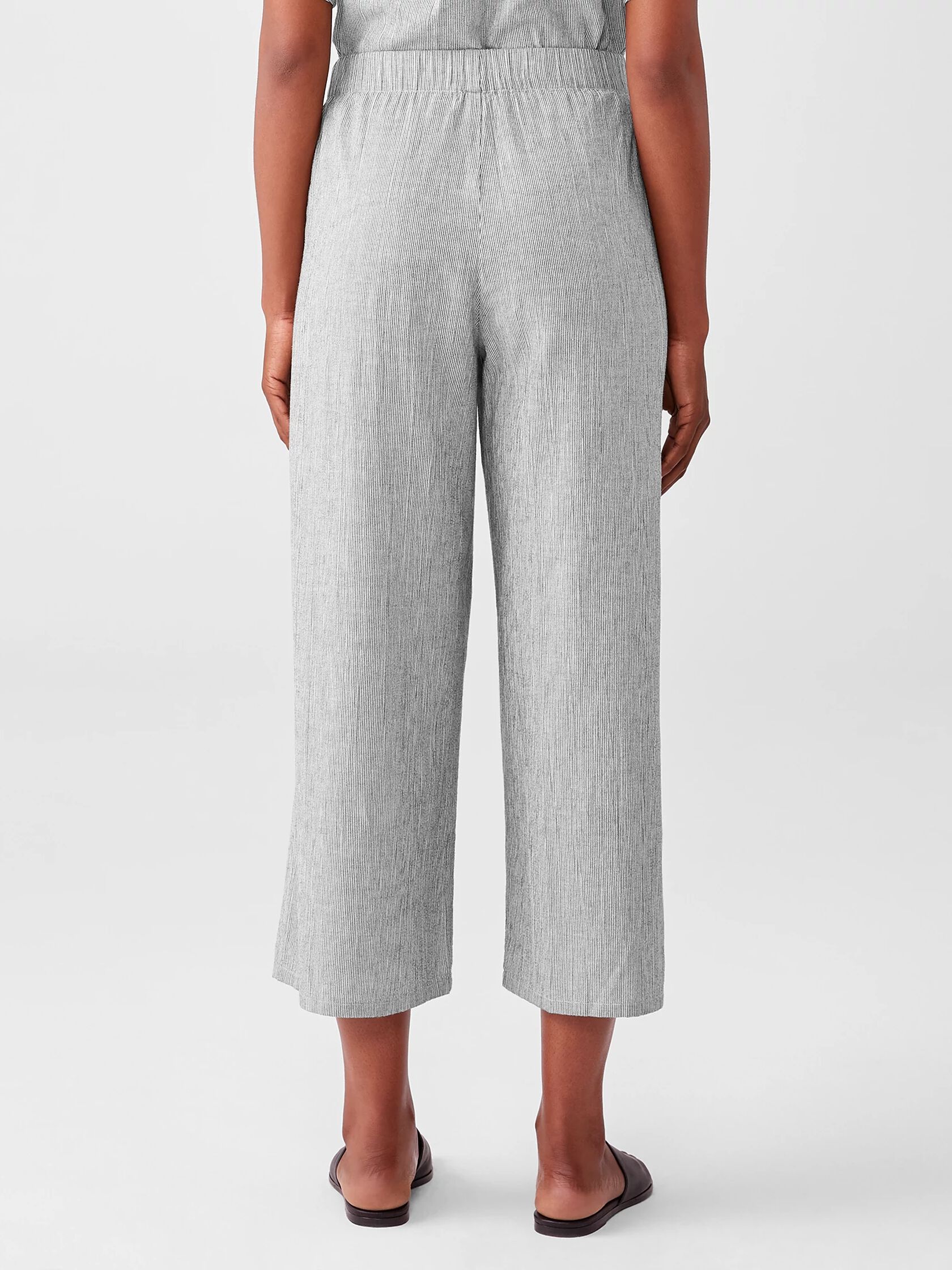 Organic Cotton Linen Ticking Stripe Pant | EILEEN FISHER