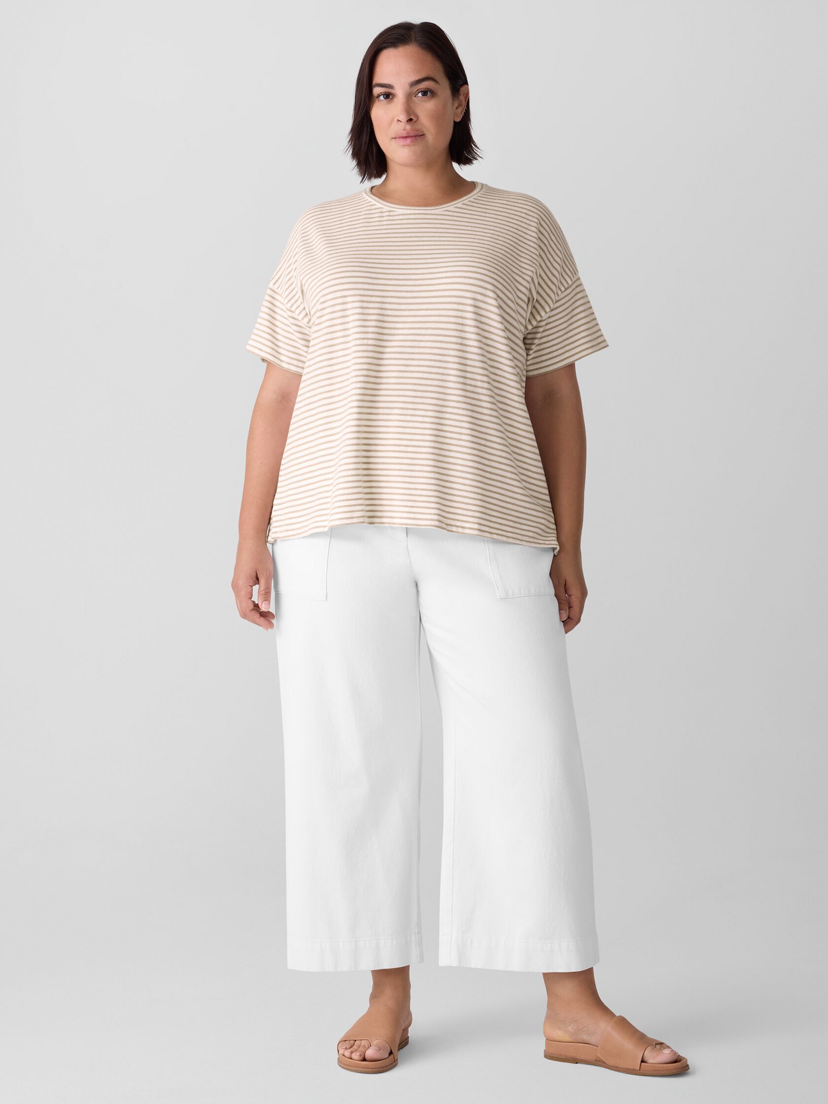 Striped Organic Cotton Slub Box-Top