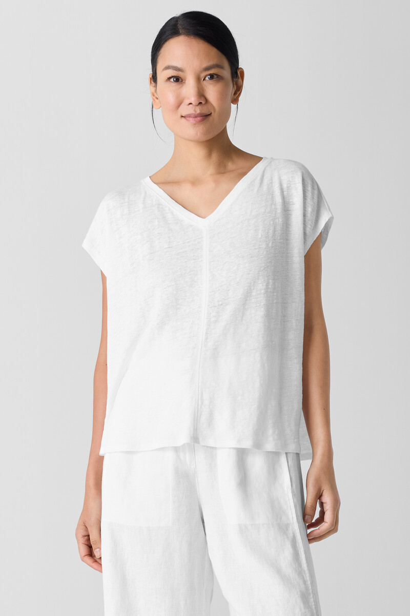 Organic Linen Jersey V-Neck Tee Organic Linen Jersey V-Neck Tee