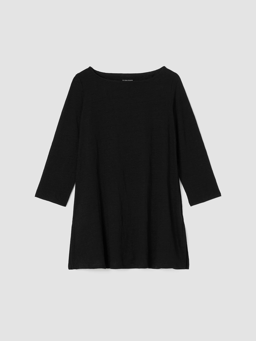 Organic Linen Jersey Bateau Neck Top