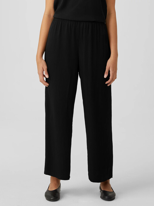 Textured Cupro Wide-Leg Pant