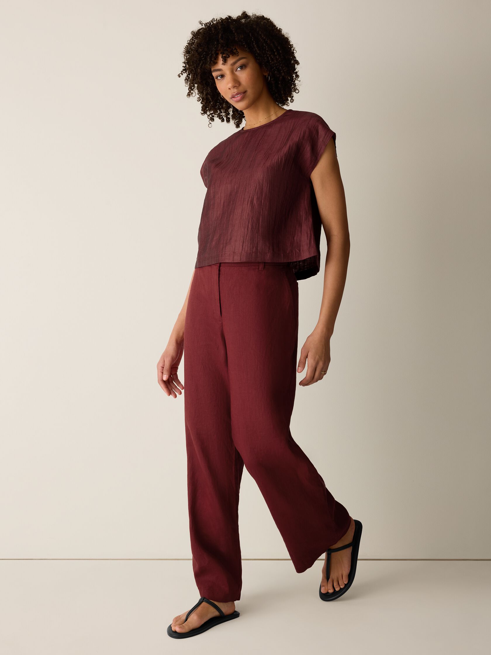 Linen Sheen Square Top