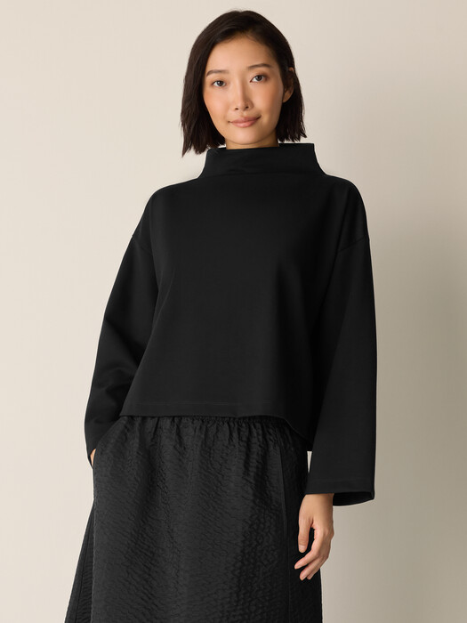 Lightweight Ponte Funnel Neck Top