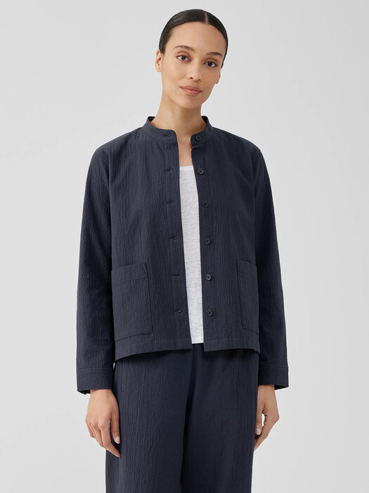 Organic Cotton Pucker Shirt Jacket