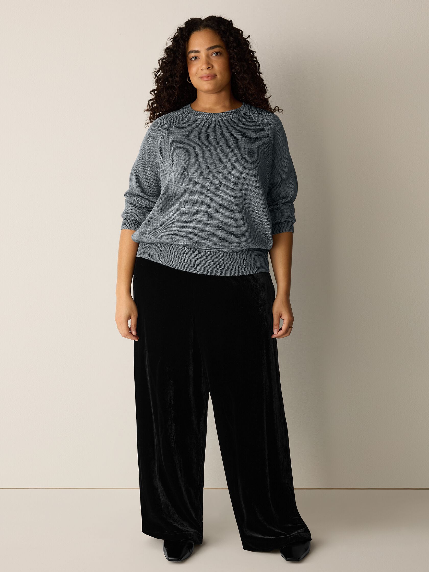 Velvet Wide-Leg Pant