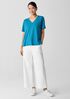 Organic Cotton Slubby Jersey V-Neck Tee