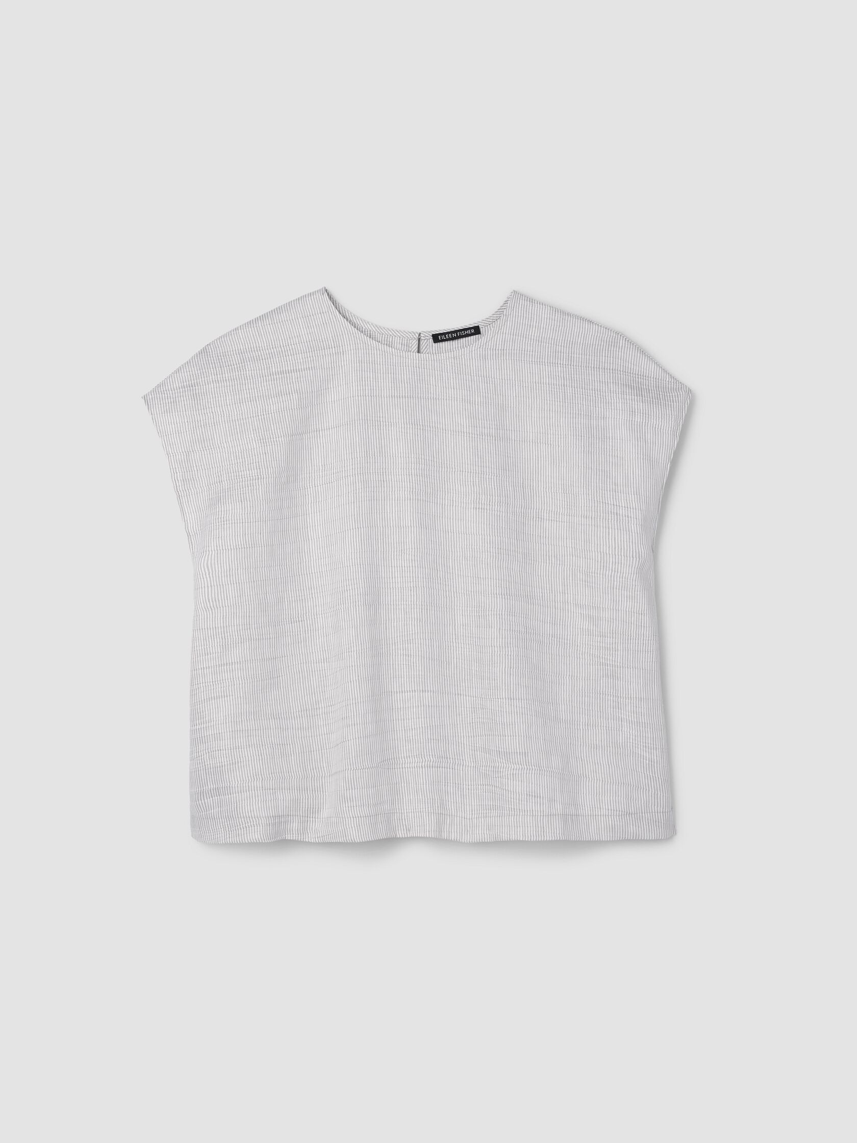 Striped Linen Nylon Sheen Square Top