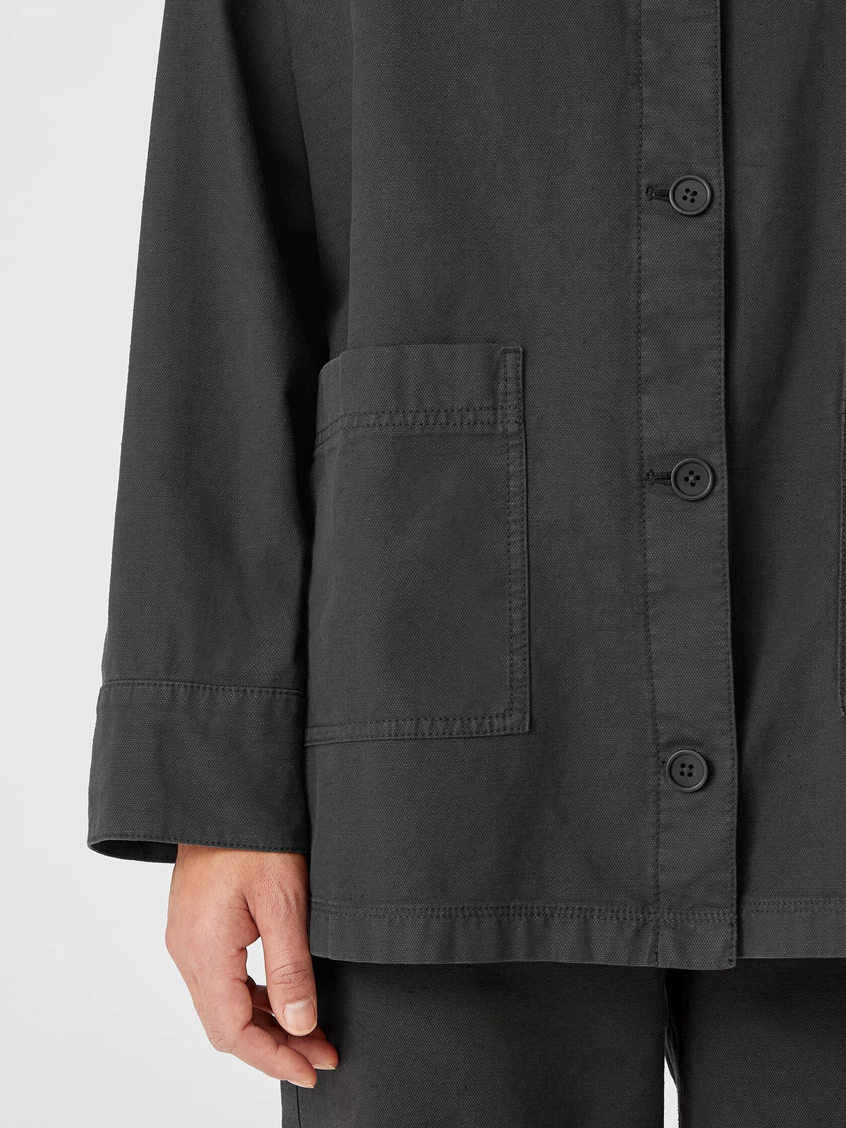 Organic Cotton Hemp Stand Collar Jacket