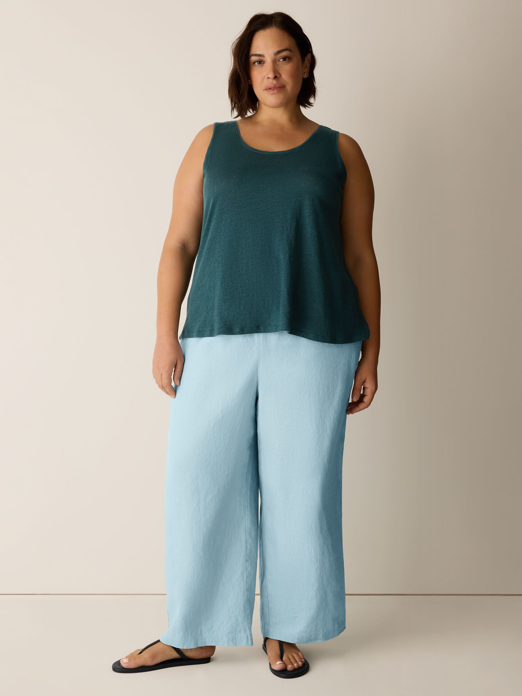 Organic Linen Jersey Scoop Neck Tank