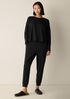 Cozy Brushed Terry Hug Round Neck Box-Top