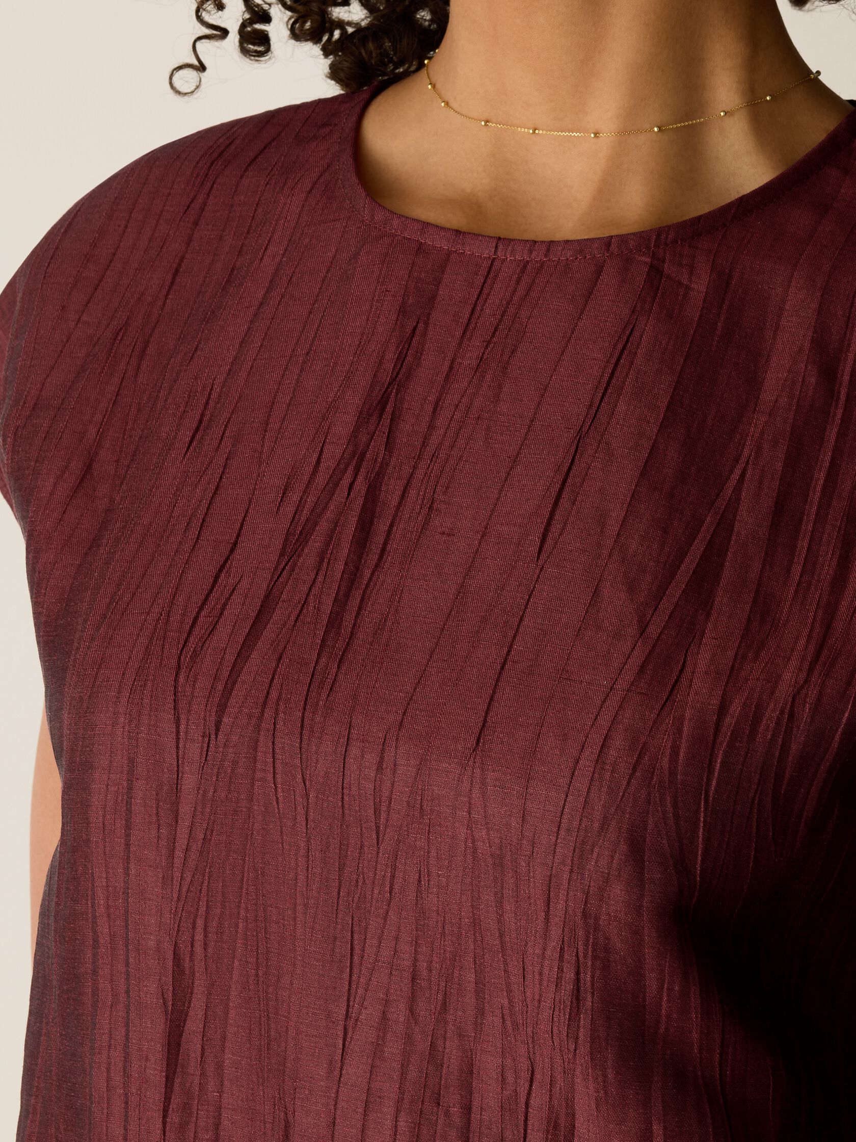 Linen Sheen Square Top