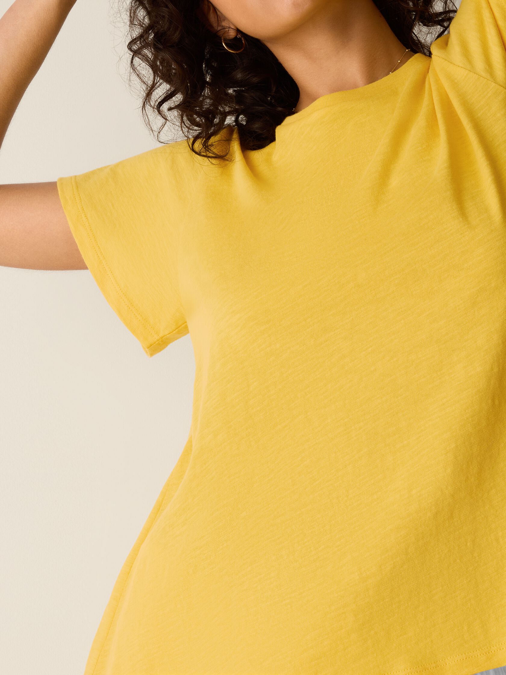 Organic Cotton Slubby Jersey Crew Neck Tee