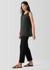 Silk Georgette Crepe Ballet Neck Long Tank