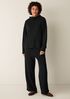 Waffle Cotton Blend Doubleknit Funnel Neck Box-Top