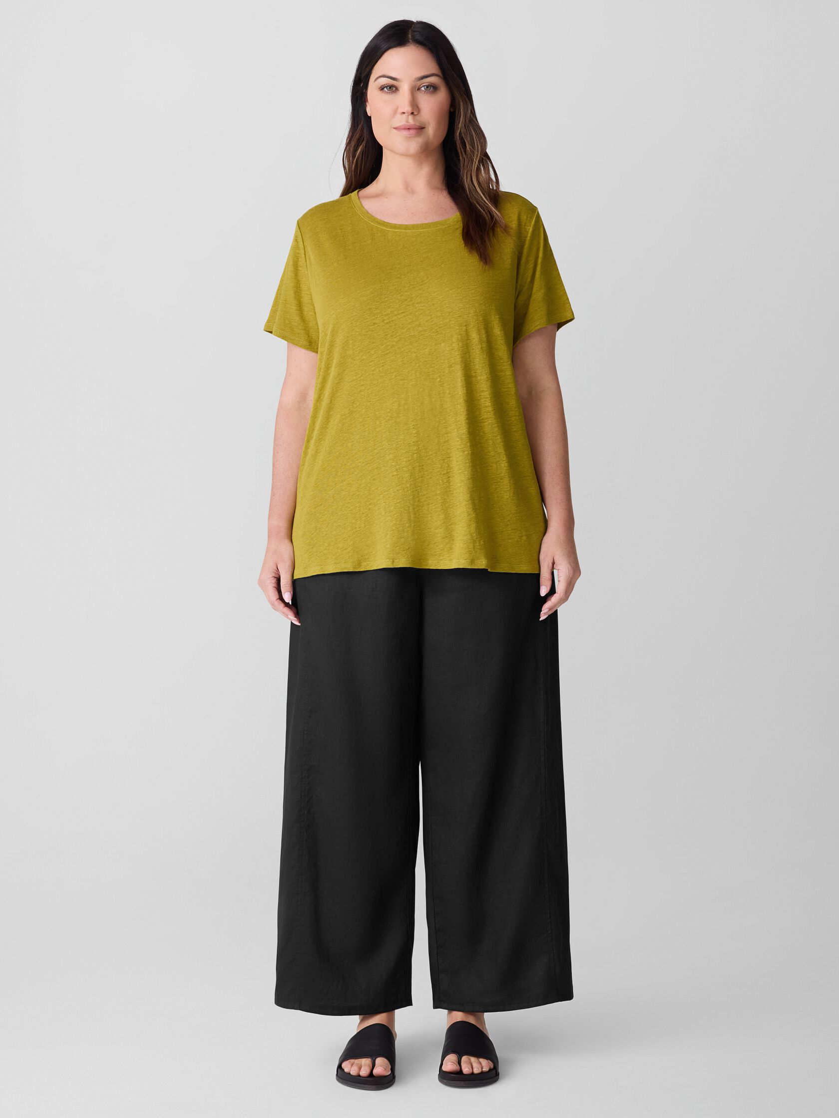 Organic Linen Jersey Crew Neck Tee