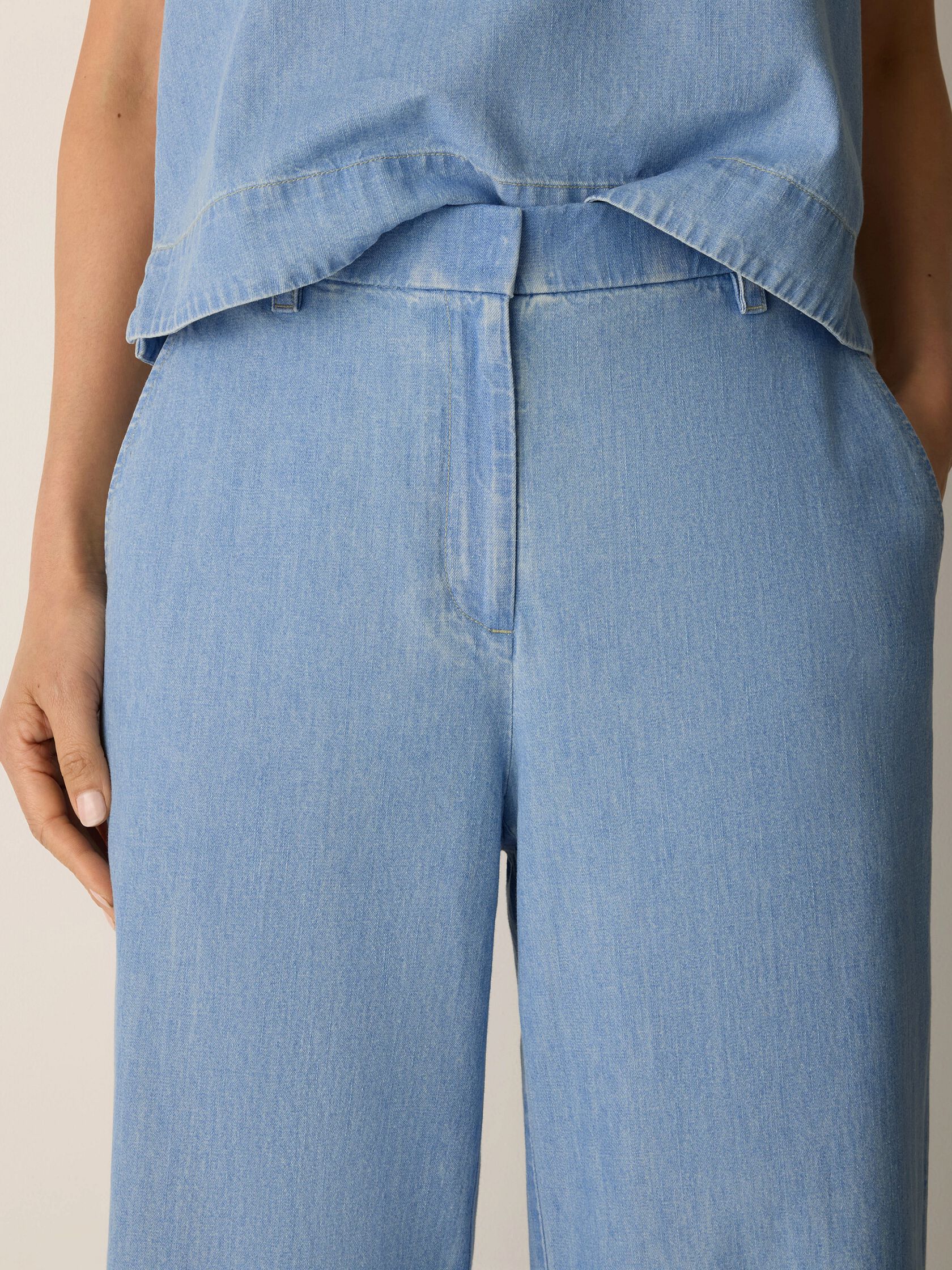 Lightweight Organic Cotton Denim Full-Length Trouser