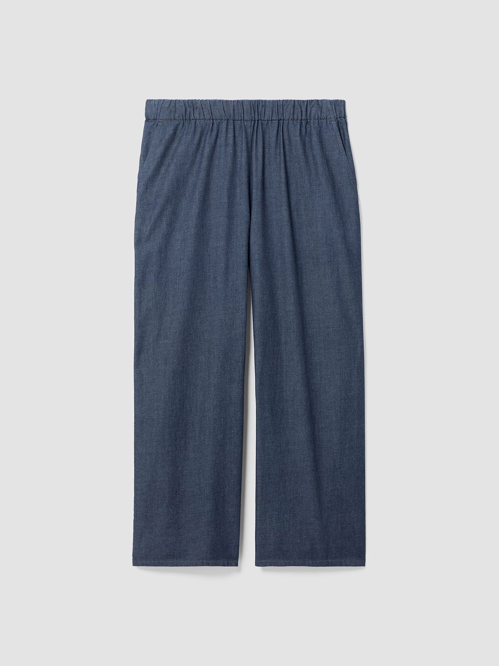 Airy Organic Cotton Twill Wide-Leg Pant