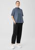 Pima Cotton Stretch Jersey Funnel Neck Top